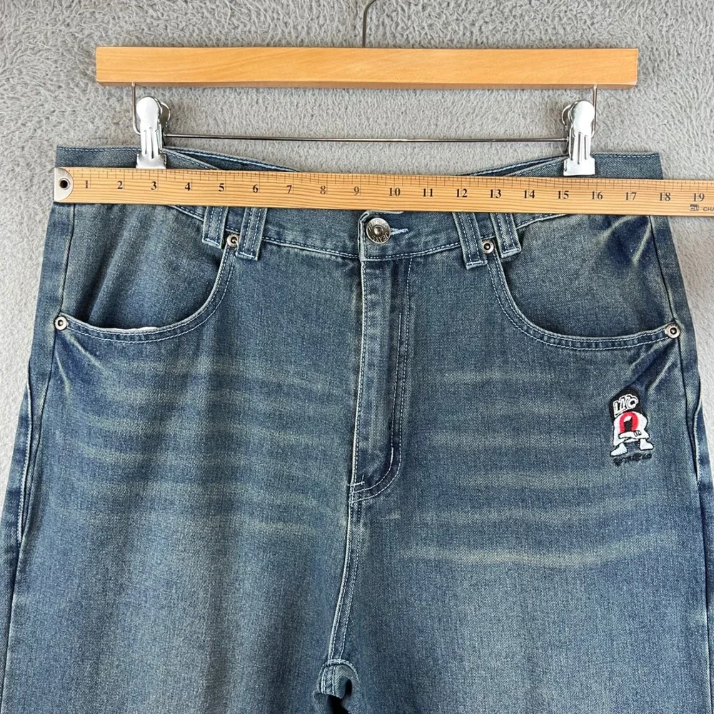Playbigg Jeans Mens 36 Baggy Wide Leg Blue Denim Hip Hop Street Y2K